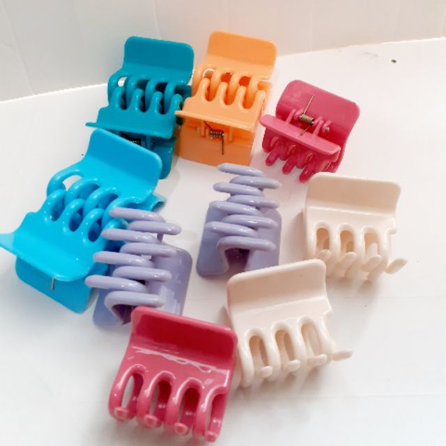Kẹp tóc vuông 8 răng màu mới dễ thương (được chọn màu)