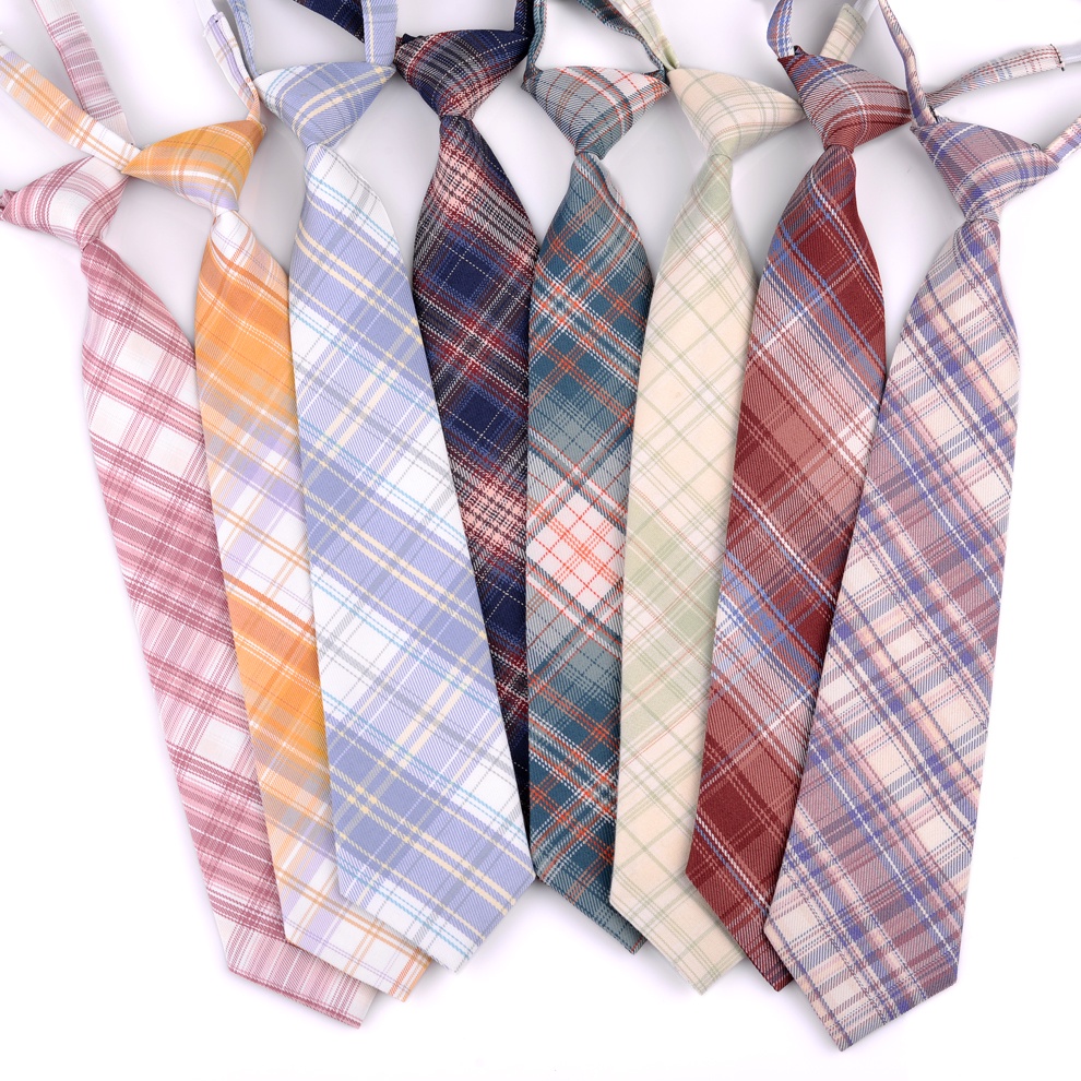 New Free KnotjkTie Women's Uniform Accessories All-Matching College Style Plaid Buckle Tie Casual Japanese Multicolor