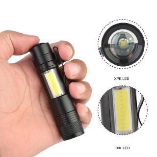 6000LM XPE+COB LED Flashlight 4 Mode Zoomable Clip Torch Light Penlight