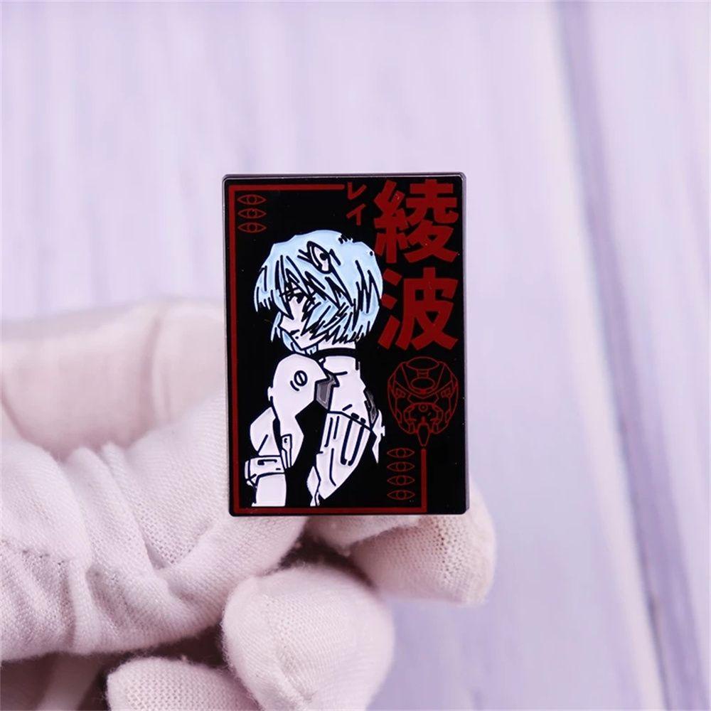 BACK2LIFE Set 00 Ghim Cài Áo Hình Số 00 Bằng Nhựa EVA Màu Đen In Họa Tiết Hoạt Hình Evangelion Rei