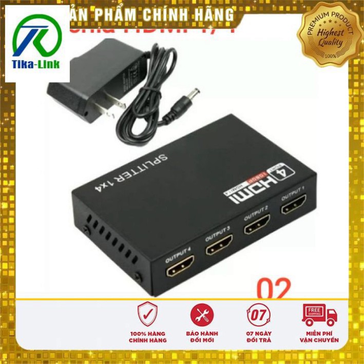 Bộ chia HDMI (Xả Kho) Bộ chia HDMI 1 ra 4 – HDMI Splitter 1x4 Full HD 1080 Gía Sỉ=Gía Lẻ