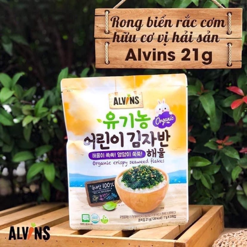 Rong biển hữu cơ ALVINS rắc cơm cháo cho bé ăn dặm