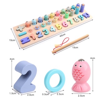 Bộ đồ chơi câu cá và xếp số montessori