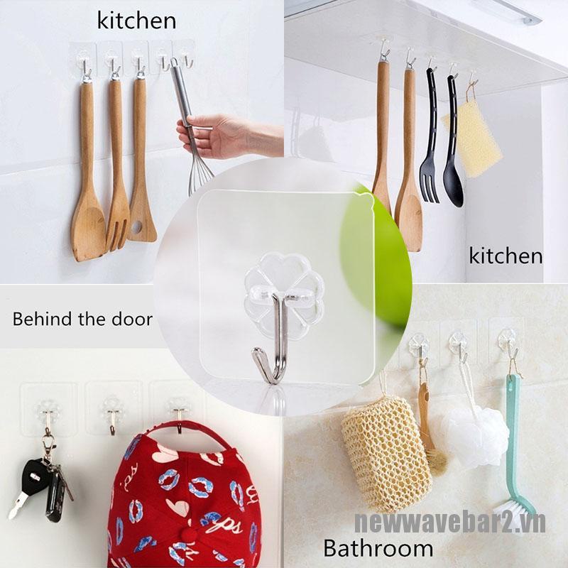 Set 10 móc dán tường trong suốt tiện lợi