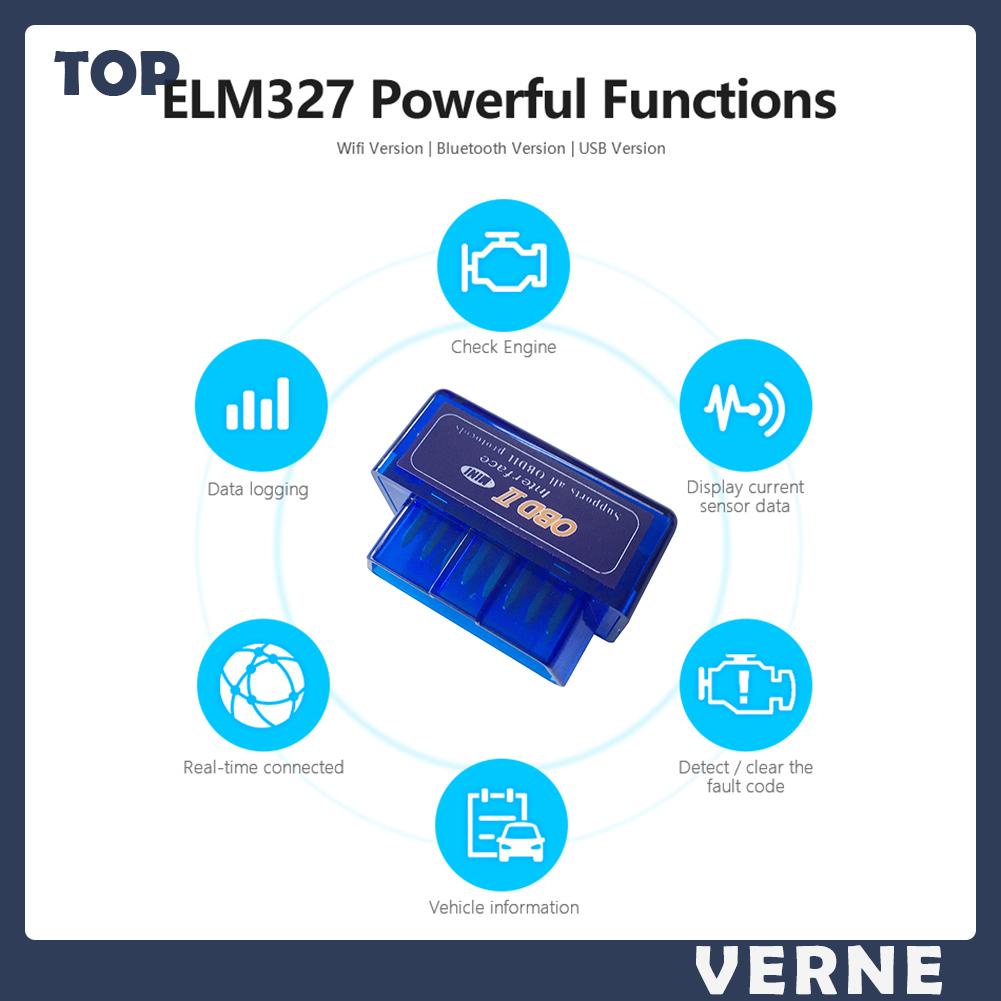 Thiết Bị Chẩn Đoán Lỗi Xe Hơi Bluetooth Vernesss Elm327 V2.1 Obd2 Obd 2 Ii