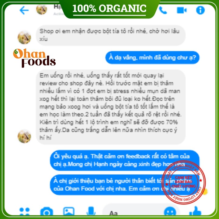 [Freeship-Bột Tía Tô Organic Nguyên Chất 100%] Bột Tía Tô Ohan Green ,Sấy Lạnh Nhật Bản Hỗ Trợ Giảm Cân Mờ Nám Đẹp Da,50