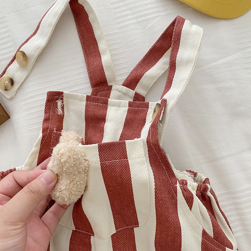 Áo Liền Quần Họa Tiết Sọc In Chữ Phong Cách Mới Dành Cho Bé Trai Gái Sơ Sinh