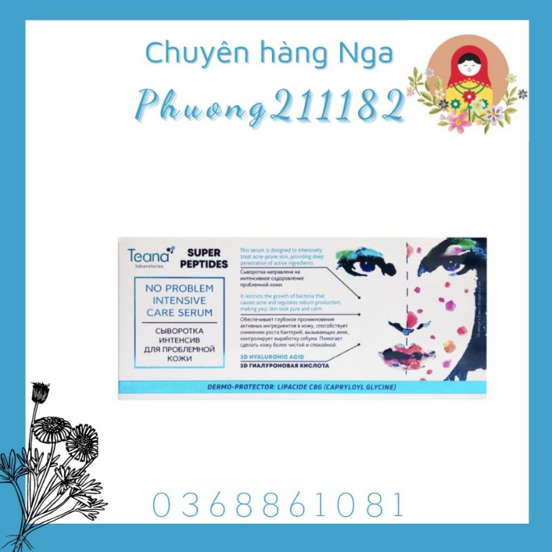 Serum Teana giảm mụn trứng cá, mụn ẩn 20ml của Nga