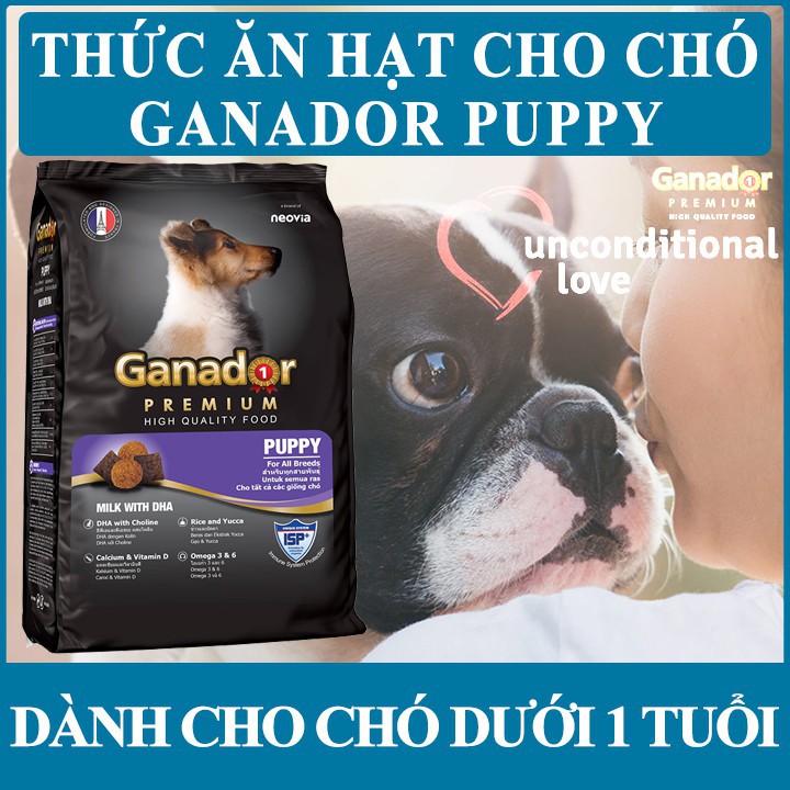 [PHÁP] Ganador Puppy Sữa+DHA - Thức Ăn Cho Chó Con Dưới 1 Tuổi - Gói 500g