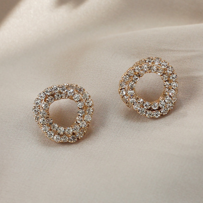 Bông tai mạ bạc 925 đính kim cương tinh tế thời trang cho nữ