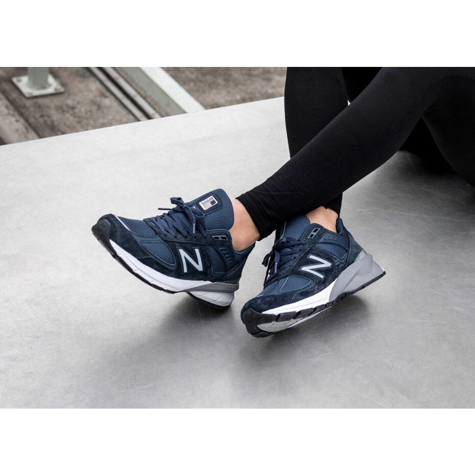 (AUTHENTIC 100%) Giày Sneaker Thể Thao Auth New Balance 990v5 Made In USA 'Navy' M990NV5 Chính Hãng 100%