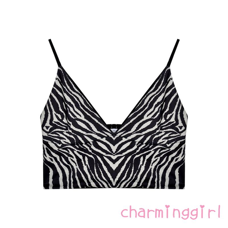 Áo lửng hai dây họa tiết sọc ngựa vằn gợi cảm dành cho nữ