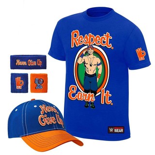Combo Áo + Mũ + Băng Tay John Cena "Respect Earn It" xanh