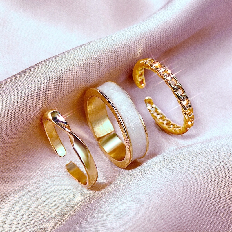 Set 3 nhẫn phong cách thời trang sang trọng cho nữ