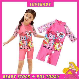 My Little Pony Swimming Suit Cartoon Girl Kids Swimsuit Baby Swimming Suit Muslimah Swimwear 4-11Y