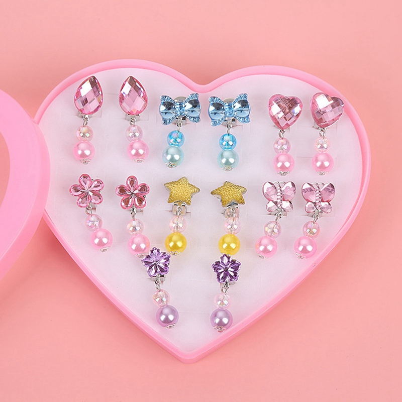 Set 7 Đôi Bông Tai Không Cần Xỏ Khuyên Cho Bé Gái