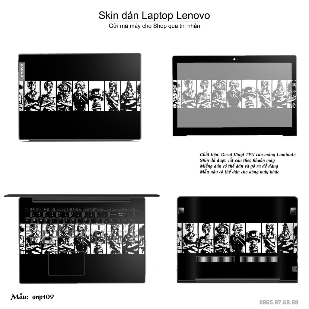 Skin dán Laptop Lenovo in hình One Piece _nhiều mẫu 11 (inbox mã máy cho Shop)