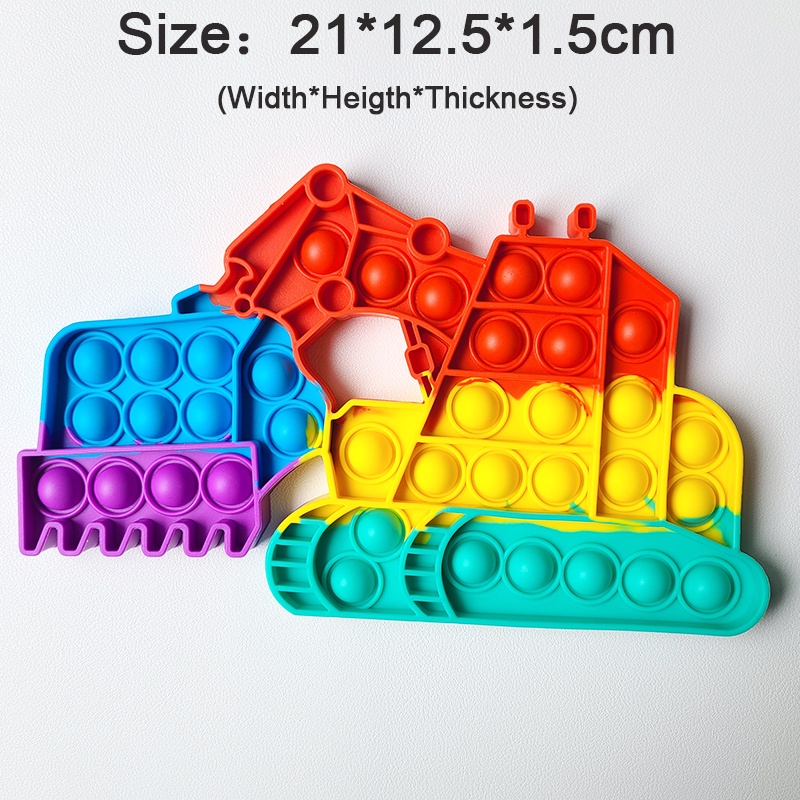 Đồ Chơi Squishy Hình Xe Máy Xúc Mềm Mại Vui Nhộn Giảm Căng Thẳng Cho Bé