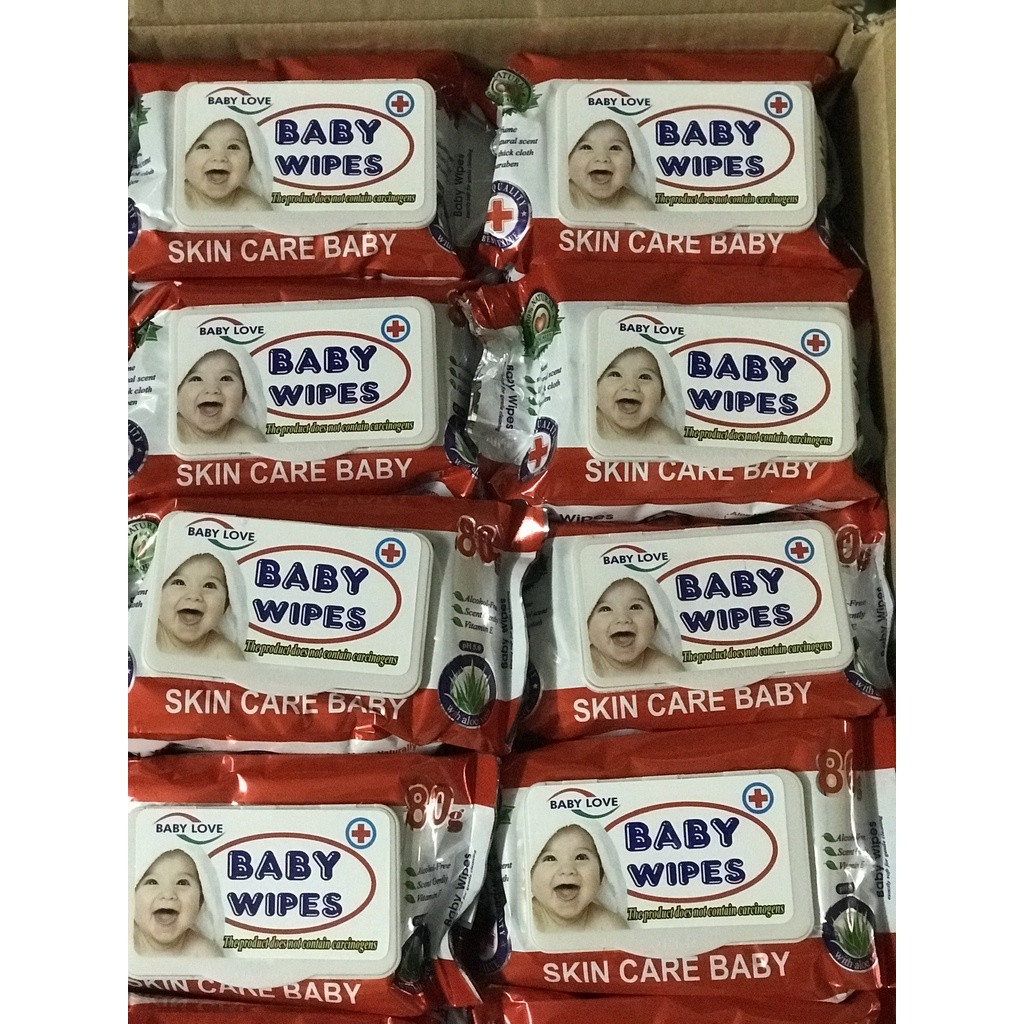 [Freeship 99k TQ] COMBO 5 BỊCH Khăn Giấy Ướt Baby Wipes Bịch 80g