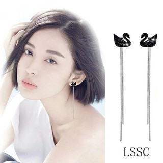 Bông tai thiên nga đính đá zircon lấp lánh xinh xắn nữ tính dành cho nữ