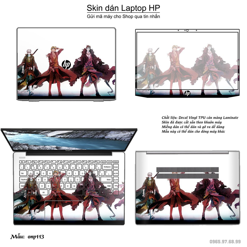 Skin dán Laptop HP in hình One Piece _nhiều mẫu 12 (inbox mã máy cho Shop)