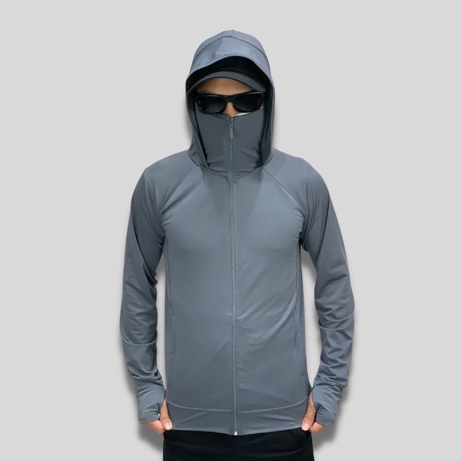 Áo chống nắng nam vải kim cương thông hơi thoáng khí chống UV. Áo chống nắng có mũ trùm kín mặt đảm bảo kín như trộm chó