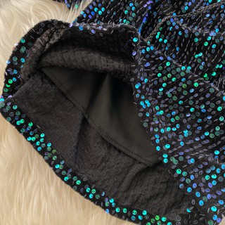 [Hàng order] Váy sequin lấp lánh đầm cổ V chiết eo V96
