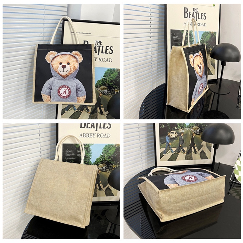 Túi tole cối vải bố canvas, túi xách nữ mini đi du lịch, đi biển cao cấp phong cách Hàn Quốc
