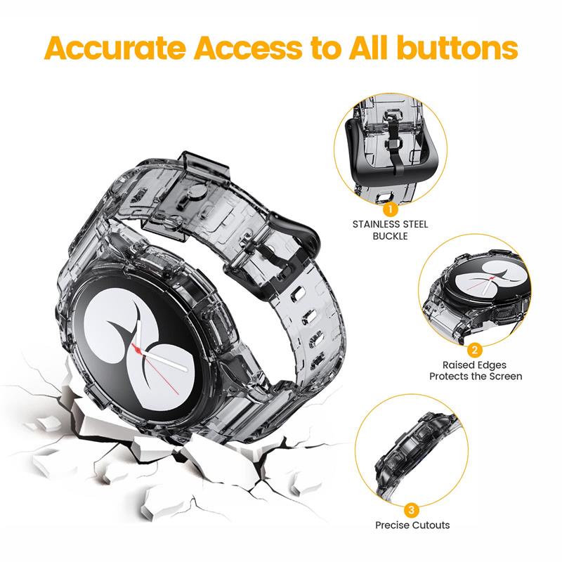 SAMSUNG Bộ Dây Đeo Silicone Trong Suốt + Ốp Bảo Vệ Cho Đồng Hồ Thể Thao Galaxy Watch 5 4 40mm 44mm Galaxy Watch 4 5