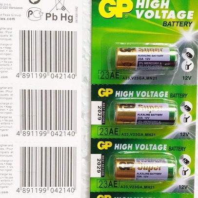 Pin GP super 23A 12v (cho chuông cửa, điều khiển cửa cuốn, thiết bị chống trộm)