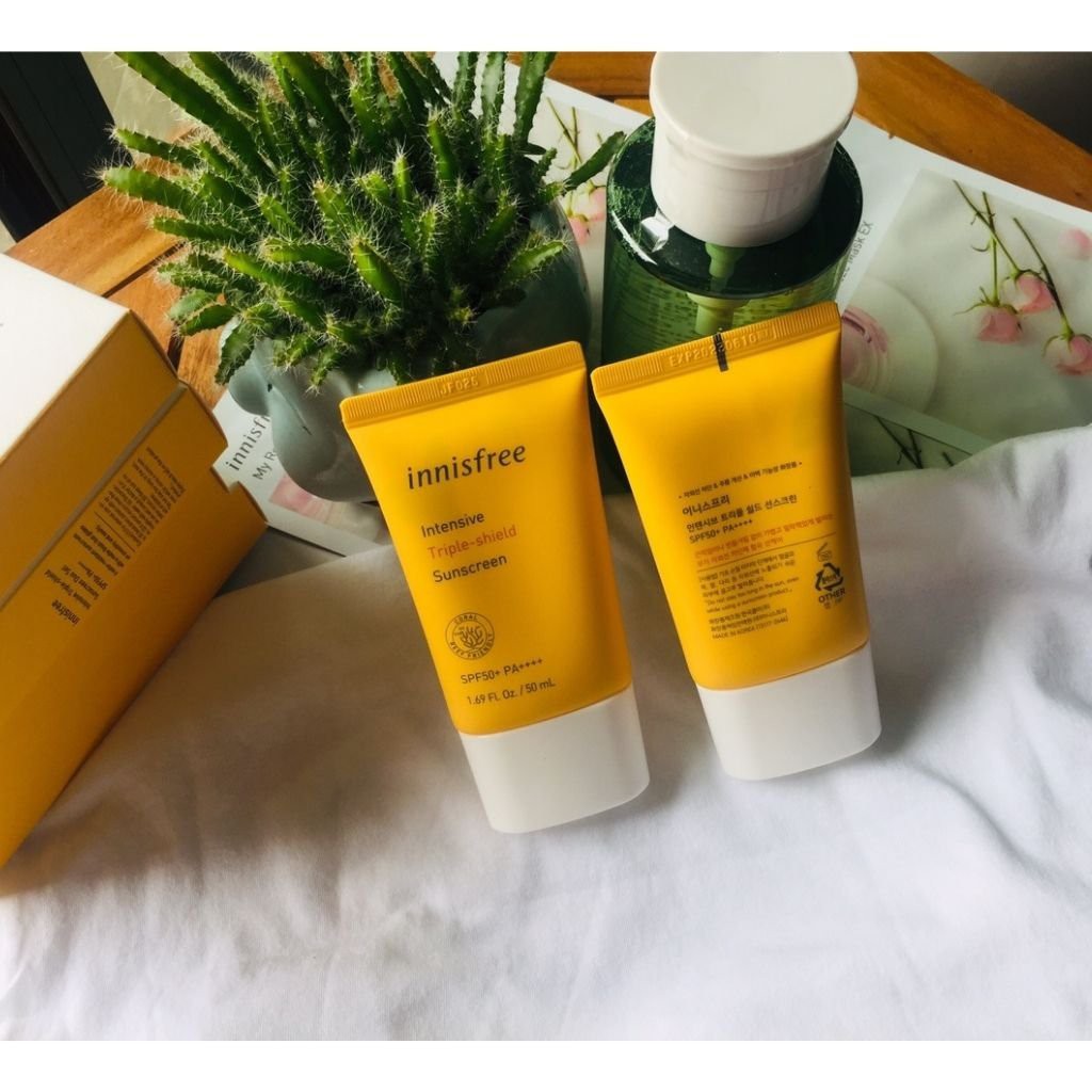 Kem chống nắng innisfree Triple HÀN QUỐC Kem chống nắng innisfree Intensive Triple shield chống thấm nước SPF50+