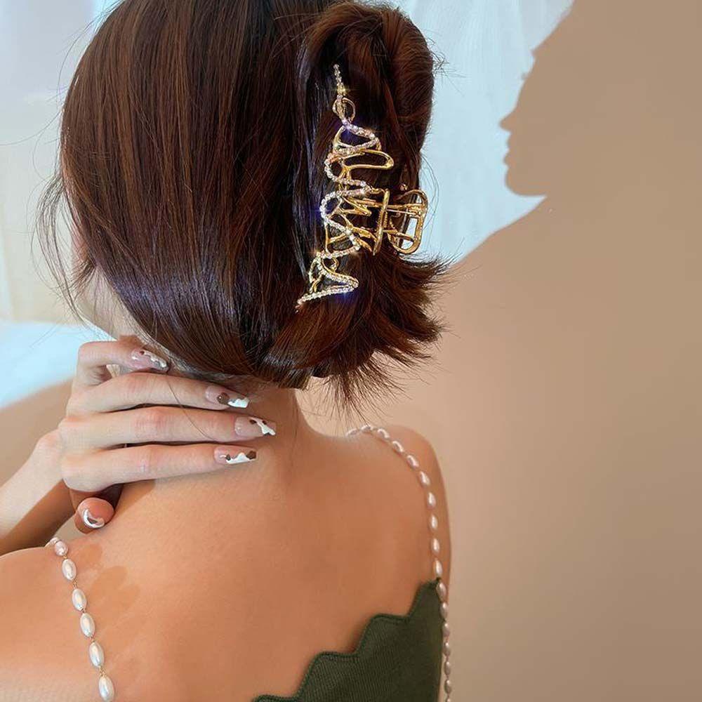 Kẹp tóc bằng kim loại thiết kế bất đối xứng phong cách harajuku thanh lịch cho nữ phong cách Hàn Quốc