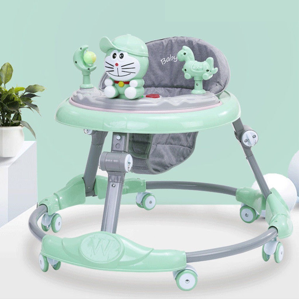 Xe tròn tập đi cho bé BABY WALKER 2 in 1 có nhạc kết hợp ghế ăn dặm kèm tay đẩy xịn xò - BST xe tập đi 2022