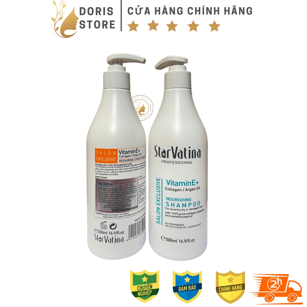 DẦU GỘI XẢ STAR VATINA 500ML DƯỠNG ẨM TÁI SINH PHỤC HỒI TÓC HƯƠNG NƯỚC HOA HÀNG CHÍNH HÃNG