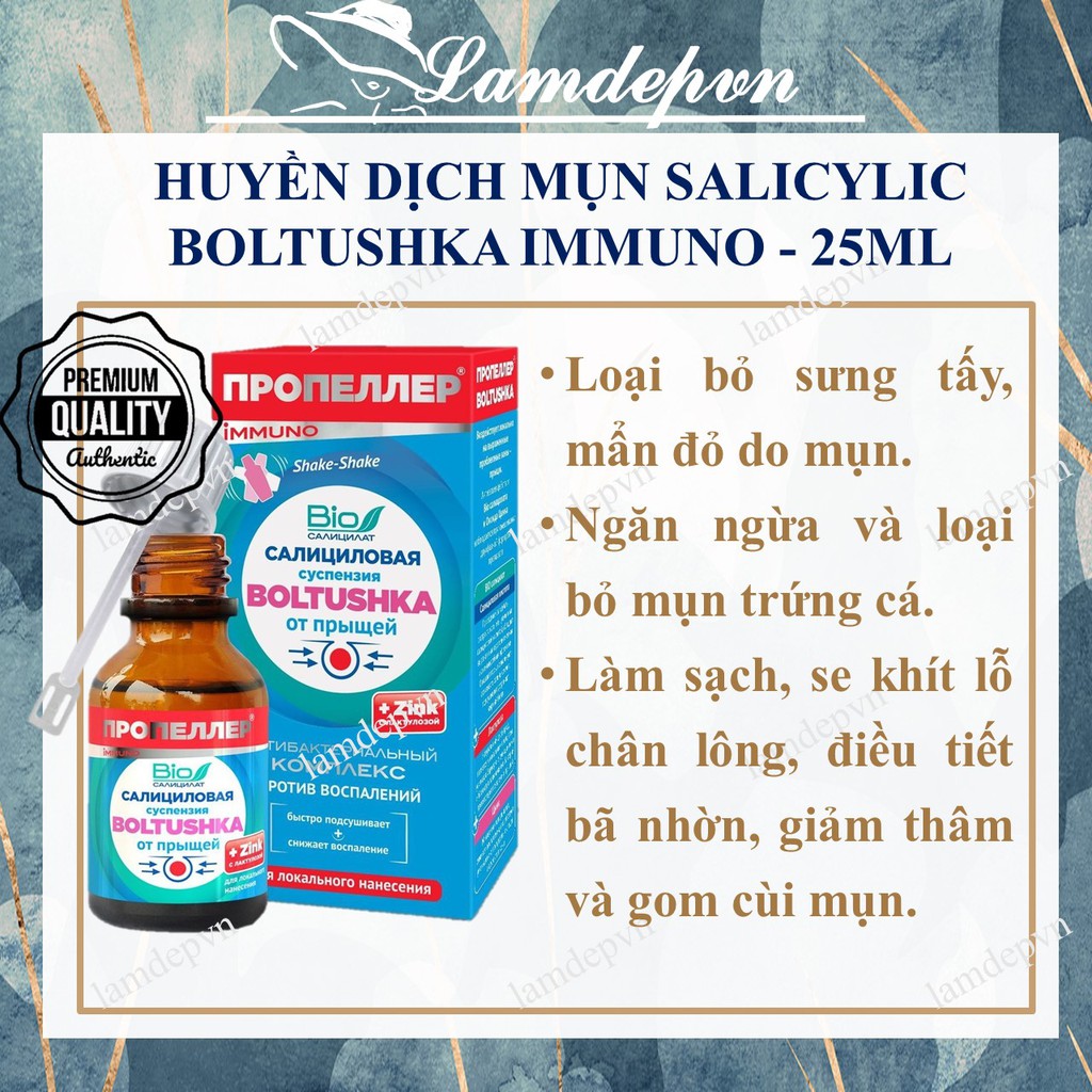 Huyền dịch loại bỏ mụn cấp tốc Nga Salicylic BOLTUSHKA Propeller