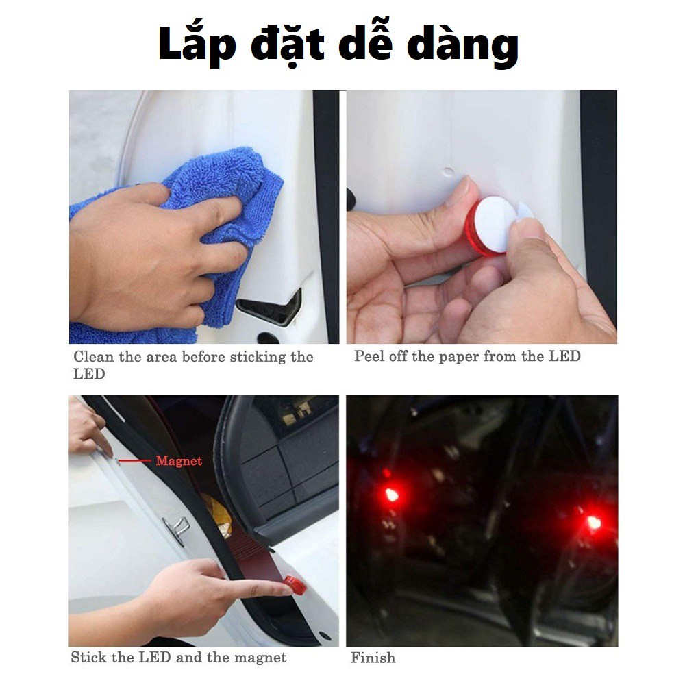 Bộ 4 đèn Led cảnh báo mở cửa xe ô tô - Car Door Warning Light