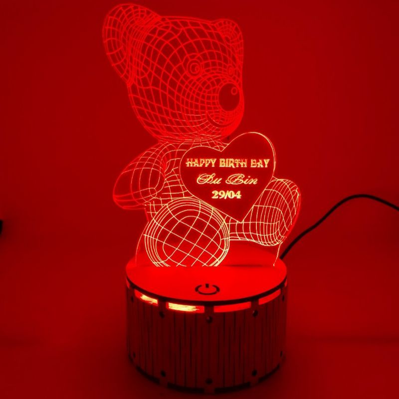 3D LED LAMP - ĐÈN NGỦ GẤP ÔM TIM KHẮC THEO YÊU CẦU