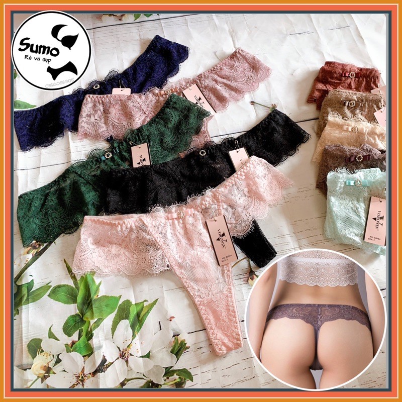 Combo 3 quần lọt khe - quần lót lọt khe ren mềm cao cấp Q8004 secxy, gợi cảm. Ảnh và video thật.