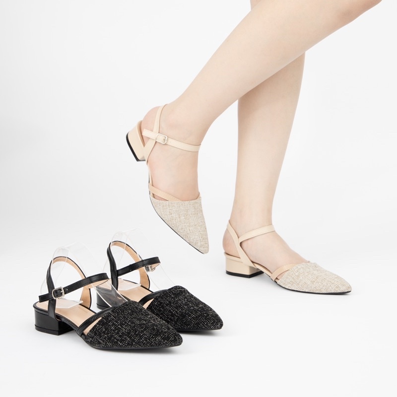 Giày Sandal Cao Gót MWC Đế Vuông 3CM Bít Mũi NUCG – 3916