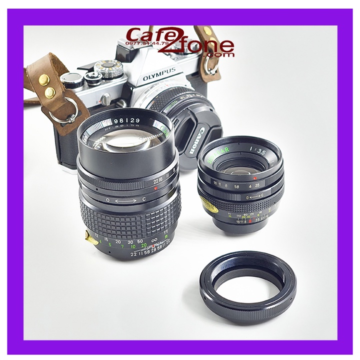 Lens MF Sonagar 35mm F/3.5 &amp; Cambron 135mm F/2.8 ngàm T4 kèm ngàm chuyển M42 (Ống kính máy ảnh film) - Cafe2fone