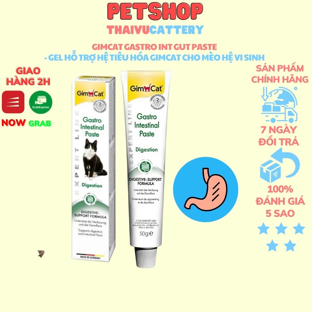 Gel hỗ trợ hệ tiêu hóa Gimcat cho Mèo nuôi dưỡng hệ vi sinh - GimCat Gastro Int gut Paste (50g)