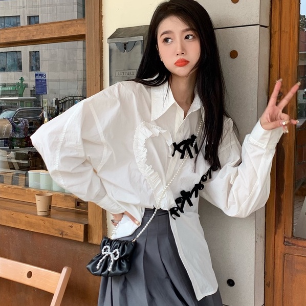 Áo sơ mi SUXI dài tay thiết kế mới theo phong cách Hàn Quốc thời trang mùa thu