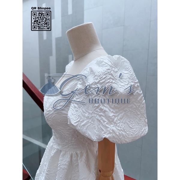 VÁY/ĐẦM THIẾT KẾ CAO CẤP CỔ VUÔNG TAY PHỒNG THẮT DÂY TIỂU THƯ D04 CÓ ẢNH THẬT