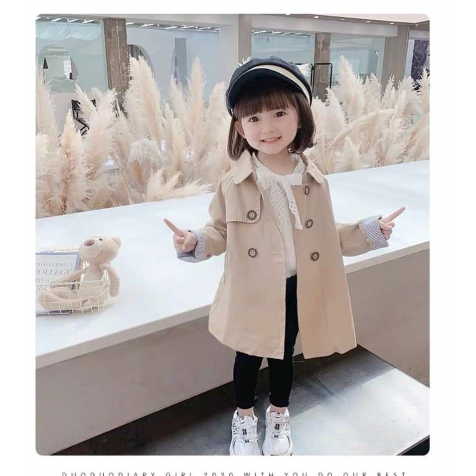 SALE(Size 13-29kg) Áo khoác, áo choàng kaki 2 lớp bé gái