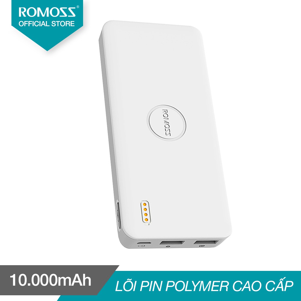 Pin sạc dự phòng 10.000mAh Romoss Polymos 10S hỗ trợ sạc nhanh 18W