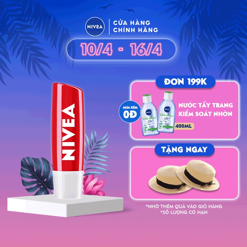 Son dưỡng ẩm Nivea sắc đỏ dâu tây Strawberry Shine (4.8g) - 85083