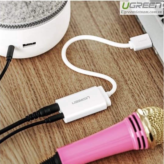Cáp chuyển đổi USB 2.0 sang Jack 3.5mm, USB to sound chính hãng Ugreen 30143 cao cấp bảo hành 18 tháng