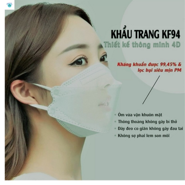 (Hộp 50 Cái)Khẩu Trang 4D JUNO KF94 Hàn Quốc Chống Bụi Mịn Và Kháng Khuẩn