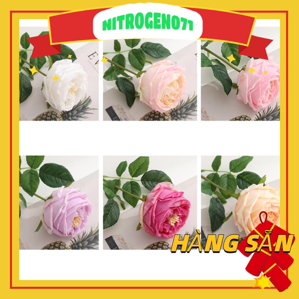 Nitrogen071 Hoa lụa nhân tạo Cảm ứng thực Hoa hồng thân dài giả để trang trí tiệc cưới tại nhà