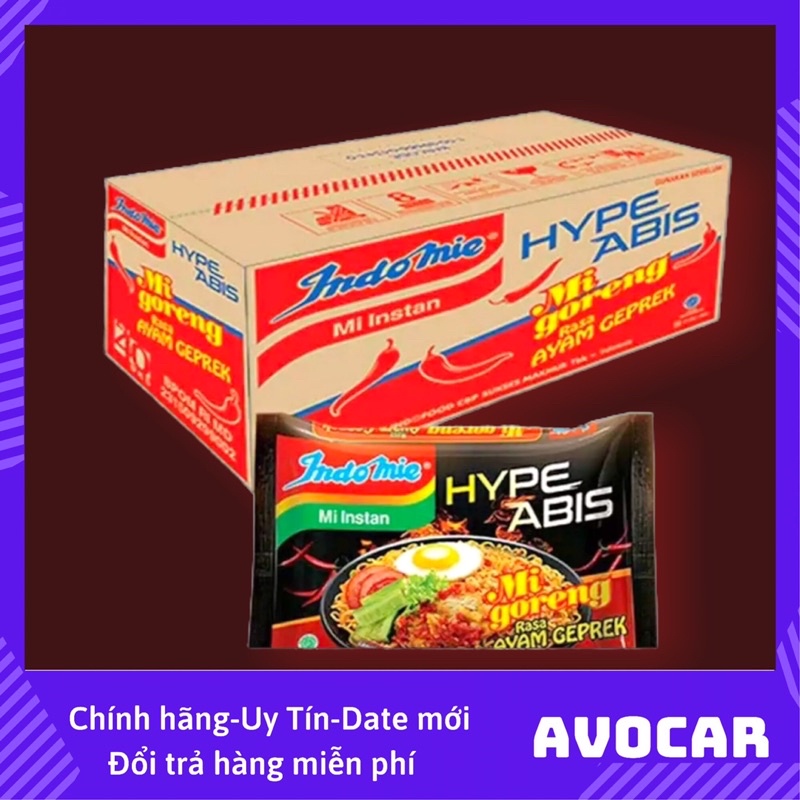 Mì Indomie Mi Goreng 40gói/thùng Mix tuỳ ý, Trắng Đặc Biệt , Avocar Shop